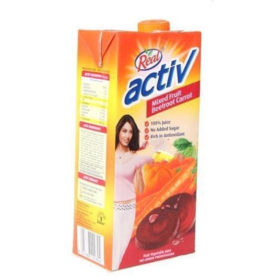 Picture of REAL ACTIV BEETROOT CARROT MIXED FRUIT VEGETABLE JUICE 1 LT CARTON